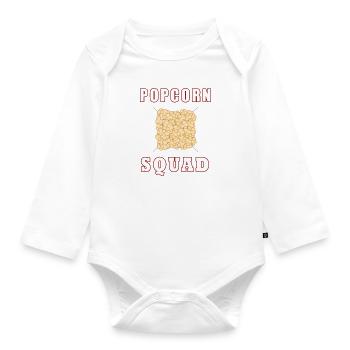 Popcorn Squad Movies Manger du maïs sain - Body Bébé bio manches longues - blanc - Devant