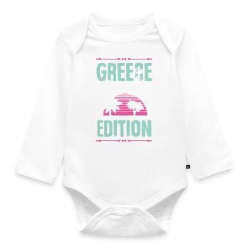 Greece Party Edition - Organic Longsleeve Baby Bodysuit - white - Front