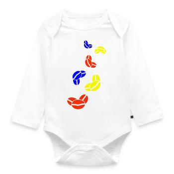 Coffee bean symbol - Organic Longsleeve Baby Bodysuit - white - Front