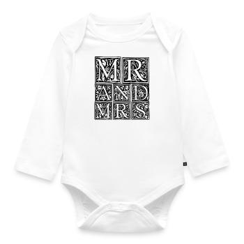 Er und Sie | Herr und Frau | Mr und Mrs - Baby Bio-Langarm-Body - Weiß - Vorne