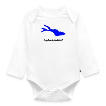 Segel dich glücklich schwarz 18 11 2013 - Baby Bio-Langarm-Body - Weiß - Vorne