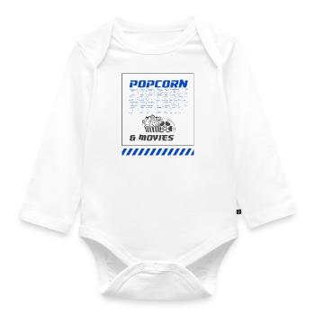 Popcorn et films Ironic Quote Corn - Body Bébé bio manches longues - blanc - Devant