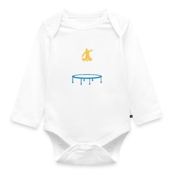 Trampoline Jumping Bounce Hobby Trampolinist - Organic Longsleeve Baby Bodysuit - white - Front
