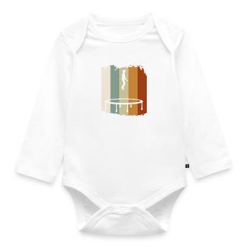 Busy Jumping Trampoline Trampoline Jumper - Organic Longsleeve Baby Bodysuit - white - Front