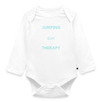 Jumping as Therapy Hobby Sports Trampolinist - Organic Longsleeve Baby Bodysuit - white - Front