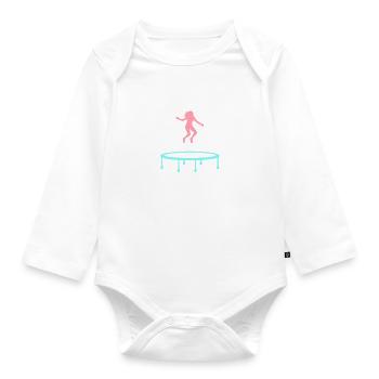 Trampoline Jumper Ironic Saying Hobby Trampolinist - Organic Longsleeve Baby Bodysuit - white - Front