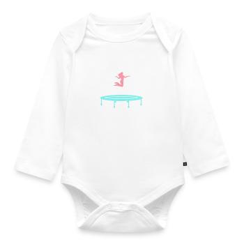 Ironic Quote for a Trampoline Jumper Hobby Sports - Organic Longsleeve Baby Bodysuit - white - Front