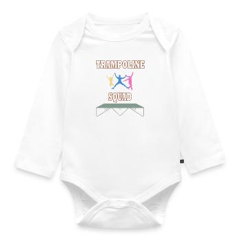 Trampoline Squad Funny Saying Trampolinist Hobby - Organic Longsleeve Baby Bodysuit - white - Front