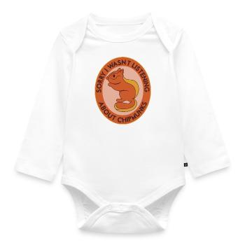 Thinking About Chipmunks Forest Animal Cute - Organic Longsleeve Baby Bodysuit - white - Front