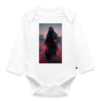 Red Grim reaper - Organic Longsleeve Baby Bodysuit - white - Front