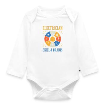 Electrician Electro Craftsman Engineer Voltage - Organic Longsleeve Baby Bodysuit - white - Front