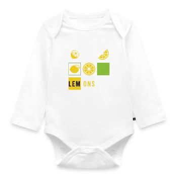 Girl Likes Lemons Lemonade Summer Lemon Juice - Organic Longsleeve Baby Bodysuit - white - Front