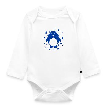 Waschbär - Zootier - Naturschutz - Baby Bio-Langarm-Body - Weiß - Vorne