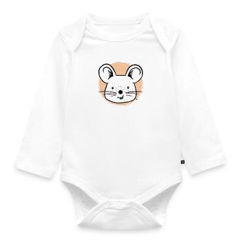 Souris mignonne - Portrait - Body Bébé bio manches longues - blanc - Devant
