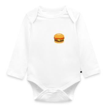 Hobby Burger Maker Köstliches Fastfood-Essen - Baby Bio-Langarm-Body - Weiß - Vorne