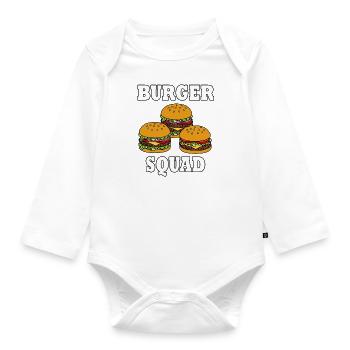 Dage ironique : Burger Squad Hamburgers - Body Bébé bio manches longues - blanc - Devant