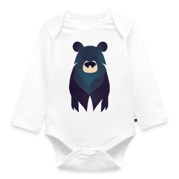 Blue Bear - Baby Bio-Langarm-Body - Weiß - Vorne