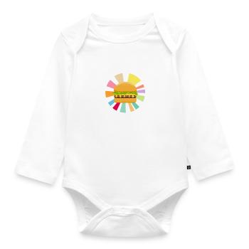 Gimme That Burger Ironic Hamburgerkoch - Baby Bio-Langarm-Body - Weiß - Vorne
