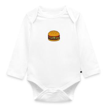 Hamburger essen Ironisches Sprichwort Burger Girls - Baby Bio-Langarm-Body - Weiß - Vorne