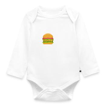 Lieber Hamburger essen Ironische Spruch Burger - Baby Bio-Langarm-Body - Weiß - Vorne