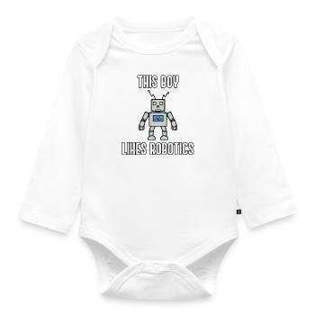 Ironic Robot Quote Ingénieur en robotique - Body Bébé bio manches longues - blanc - Devant