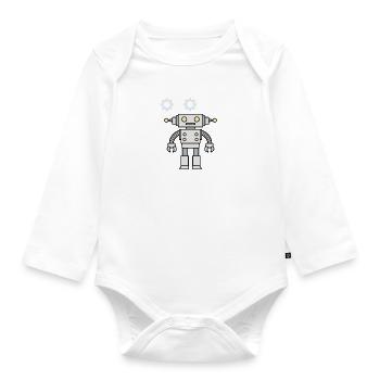 Robotic Engineering Lustiger Spruch Mechaniker - Baby Bio-Langarm-Body - Weiß - Vorne