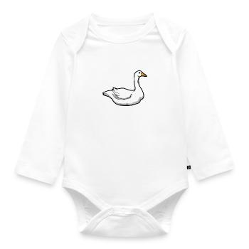 Geese Wildlife Bird Cute Goose Animal - Organic Longsleeve Baby Bodysuit - white - Front