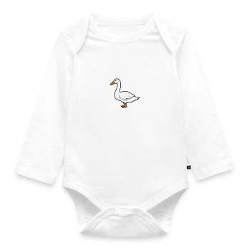 Oies et notes de musique Musician Cute Bird - Body Bébé bio manches longues - blanc - Devant