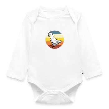 Cute Goose Nature Bird Wildlife Geese - Organic Longsleeve Baby Bodysuit - white - Front