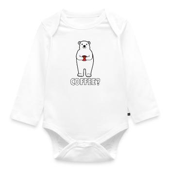 Nette Eisbären Kaffee Montag Müdes Büro - Baby Bio-Langarm-Body - Weiß - Vorne