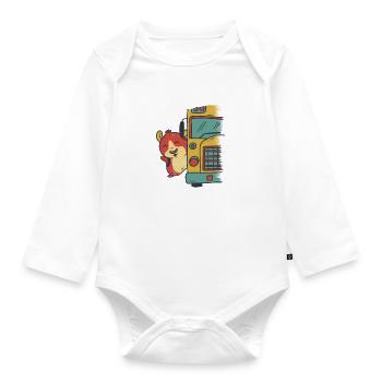 Children School School Bus School Enrolment - Organic Longsleeve Baby Bodysuit - white - Front