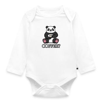 Tired Panda Lazy Office Work Mondays - Organic Longsleeve Baby Bodysuit - white - Front