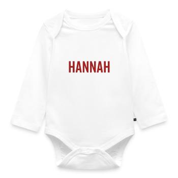 Nein Hannah Kein Leben - Baby Bio-Langarm-Body - Weiß - Vorne