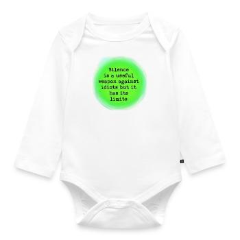 Sometimes you have to speak out - Organic Longsleeve Baby Bodysuit - white - Front