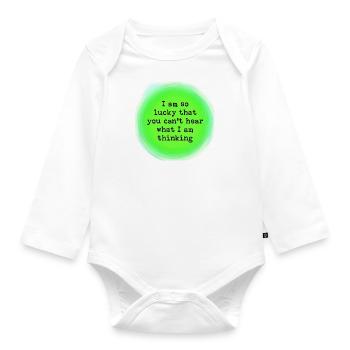 You don't know what I am thinking - Organic Longsleeve Baby Bodysuit - white - Front