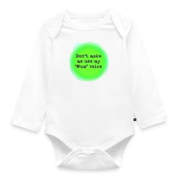 Mum voice - Organic Longsleeve Baby Bodysuit - white - Front