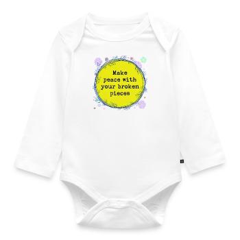 Love yourself more - Organic Longsleeve Baby Bodysuit - white - Front