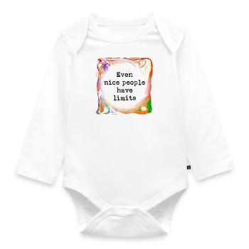 We all have limits - Organic Longsleeve Baby Bodysuit - white - Front