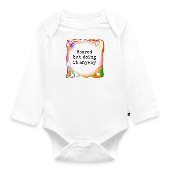 Sometimes scared - Organic Longsleeve Baby Bodysuit - white - Front