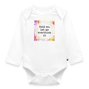 Overthinker - Organic Longsleeve Baby Bodysuit - white - Front