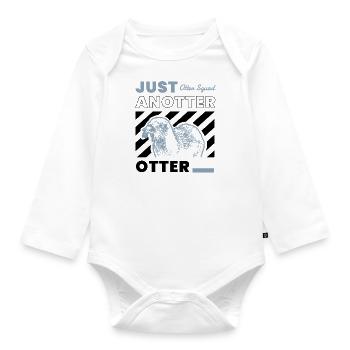 Anotter Otter Ironisches niedliches - Baby Bio-Langarm-Body - Weiß - Vorne