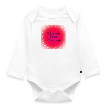 I licked it so it's mine - Organic Longsleeve Baby Bodysuit - white - Front