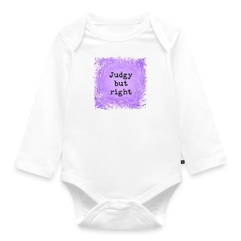 Judgy but right - Organic Longsleeve Baby Bodysuit - white - Front