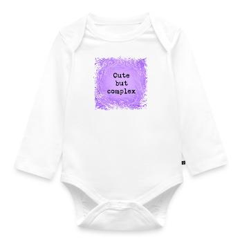 Cute but complex - Organic Longsleeve Baby Bodysuit - white - Front