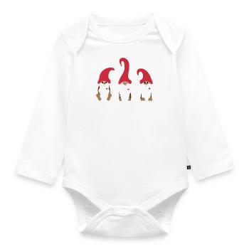 Weihnachtszwerge - Baby Bio-Langarm-Body - Weiß - Vorne