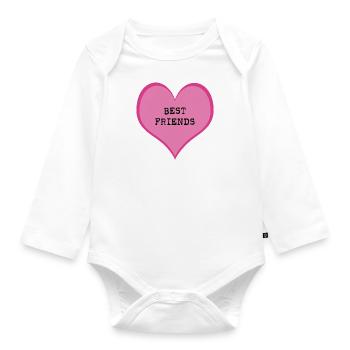Best friends - Organic Longsleeve Baby Bodysuit - white - Front