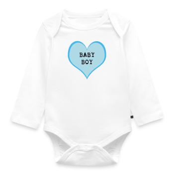 Baby boy - Organic Longsleeve Baby Bodysuit - white - Front