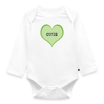 CUTIE - Organic Longsleeve Baby Bodysuit - white - Front