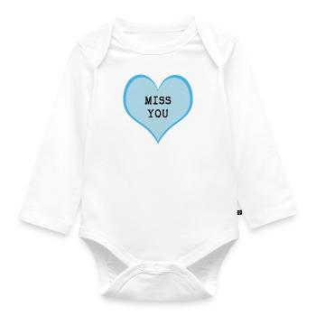 I miss you - Organic Longsleeve Baby Bodysuit - white - Front
