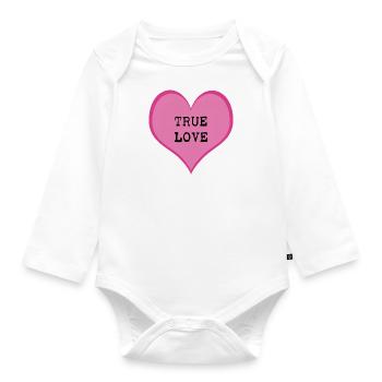 True Love - Organic Longsleeve Baby Bodysuit - white - Front
